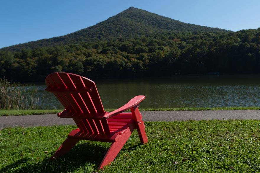 Adirondack Chair with View of Sharp Top Mountain - Peaks of Otter Lodge